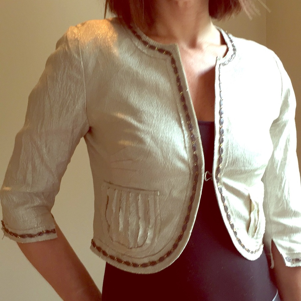 Silver toned metallic dress jacket